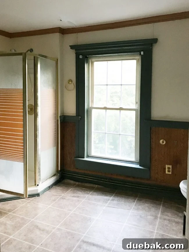 Interior shot showing remnants of old flooring and wall coverings