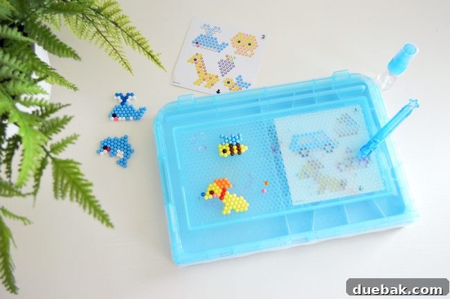 Aquabeads sets for creative children's crafts.