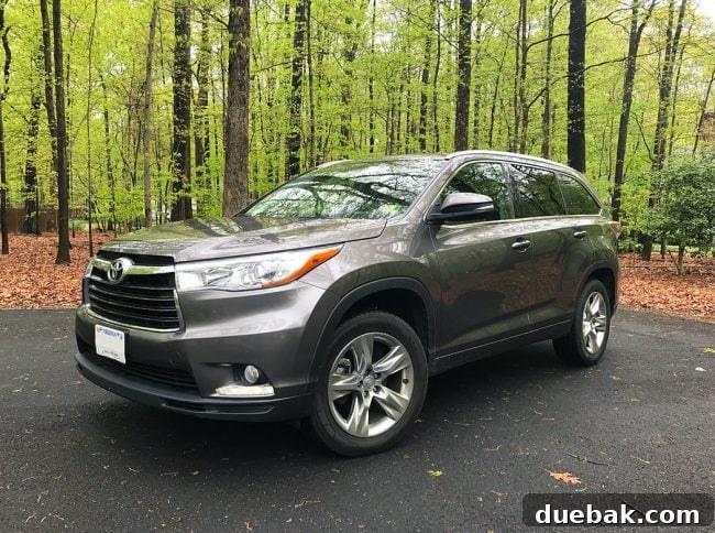 Our 2014 Toyota Highlander, a versatile family vehicle for DIY projects.