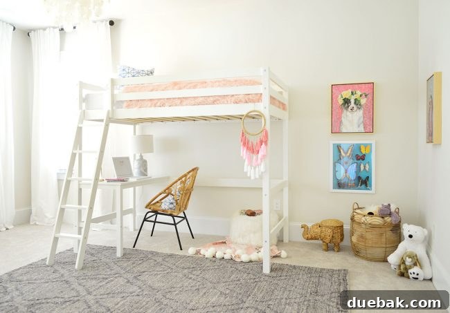 A's colorful bedroom rug from Green Front Furniture, complementing the playful decor