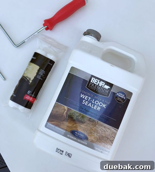 Applying 'Wet-Look' Sealer to the concrete coffee table top