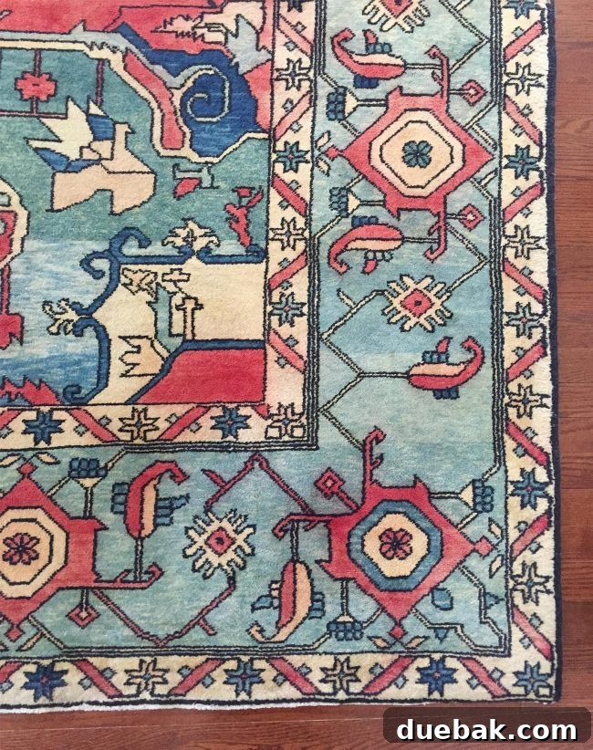 Master Secondhand Shopping: 4 Winning Strategies 6 Bedroom view showcasing the colorful rug as a central design element, complementing other decor.