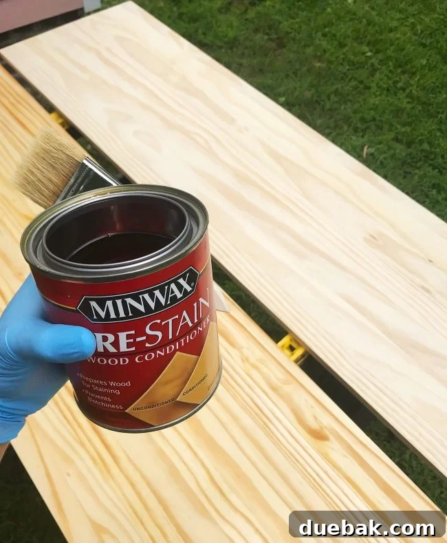 Comparison of conditioned vs. unconditioned wood before staining