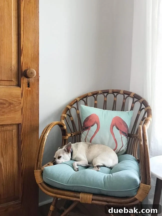 Completed DIY home office and storage nook with furniture