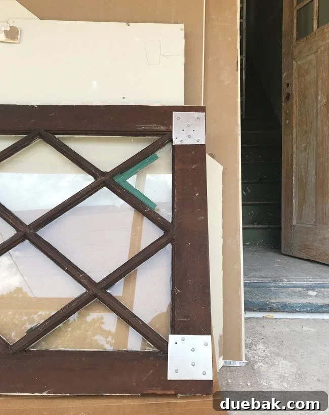 Second diamond door showing metal reinforcement plates at corners