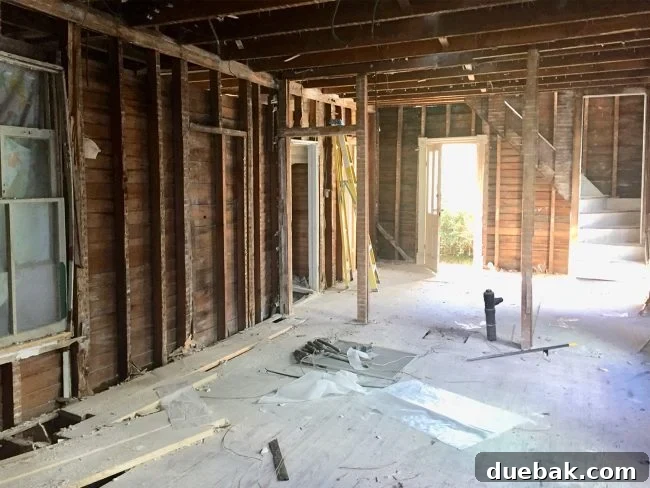 Our Beach House Downstairs: Before and After 15 Beach house kitchen dining during demolition
