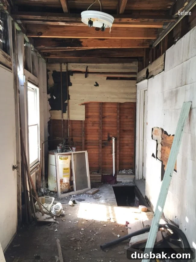 Our Beach House Downstairs: Before and After 46 Mudroom before renovation from another angle