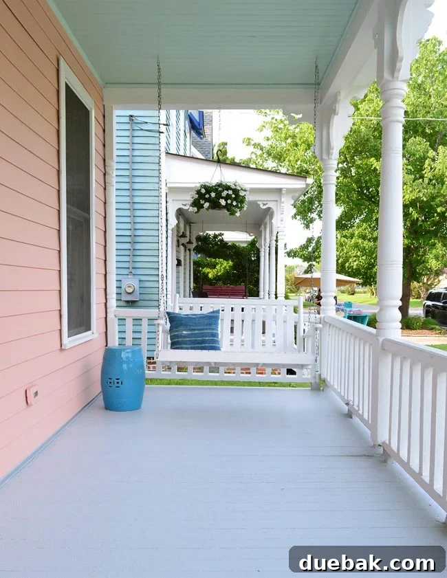 Our Beach House Downstairs: Before and After 8 Renovated pink beach house porch