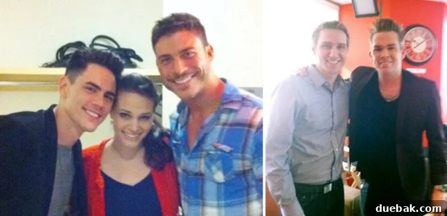 Our Bathroom Disaster 6 Photo of Sherry with Tom Sandoval and Jax Taylor from Vanderpump Rules, and another photo of John with Mark McGrath from Sugar Ray during their book tour.