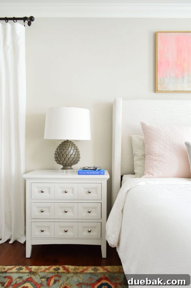 High-End Ikea Curtain Hacks 12 nightstand in master bedroom with edgecomb gray walls