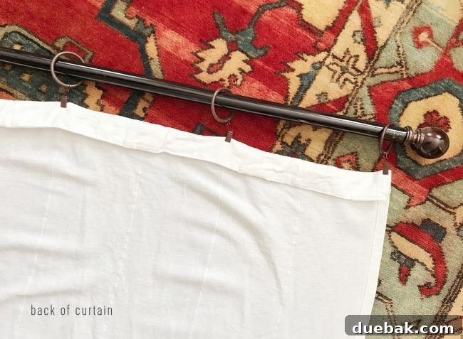 High-End Ikea Curtain Hacks 20 back side of curtain with curtain rod ring clips