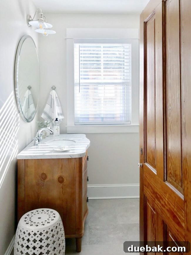 Our Beach House Makeover: Upstairs Edition 18 Newly added hall bathroom in beach house, functional and stylish