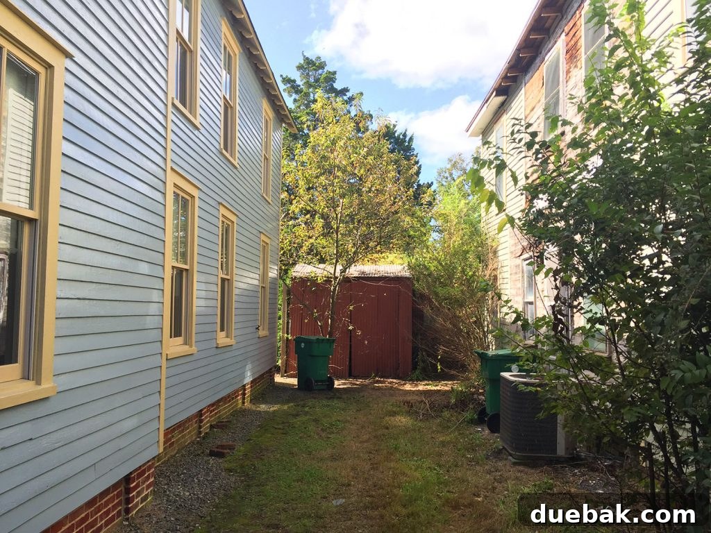 Our Beach House Makeover: Upstairs Edition 38 Overgrown side yard before beach house renovation