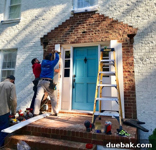 The Setbacks That Nearly Sank Our Painted House Makeover 5 Porch reconstruction in progress on Halloween