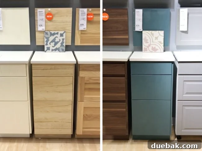 The Great Microwave War 9 Mood board displaying the chosen cabinet colors and patterned tiles for both sides of the duplex kitchen.
