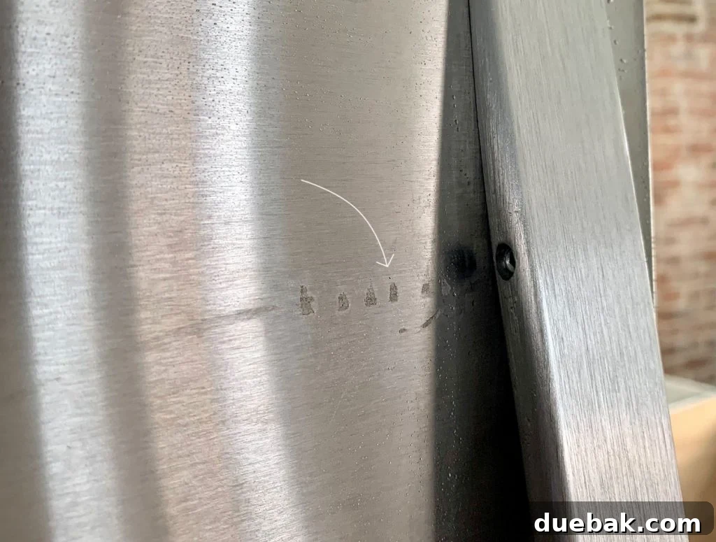 Stainless Steel Fridge With Glue Marks