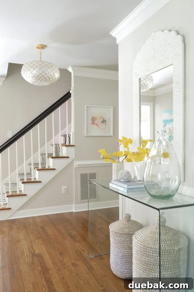 neutral foyer beachy capiz light gingko leaf