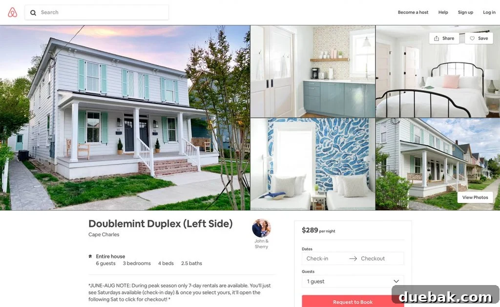 Dual Kitchen Transformations: Our Airbnb's Story 29 Another exterior view of the Cape Charles duplex, highlighting its welcoming facade.