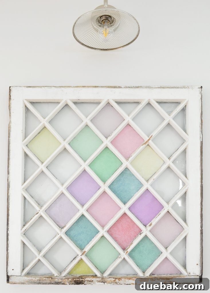 Close Up Detail Of DIY Modern Stained Glass Window