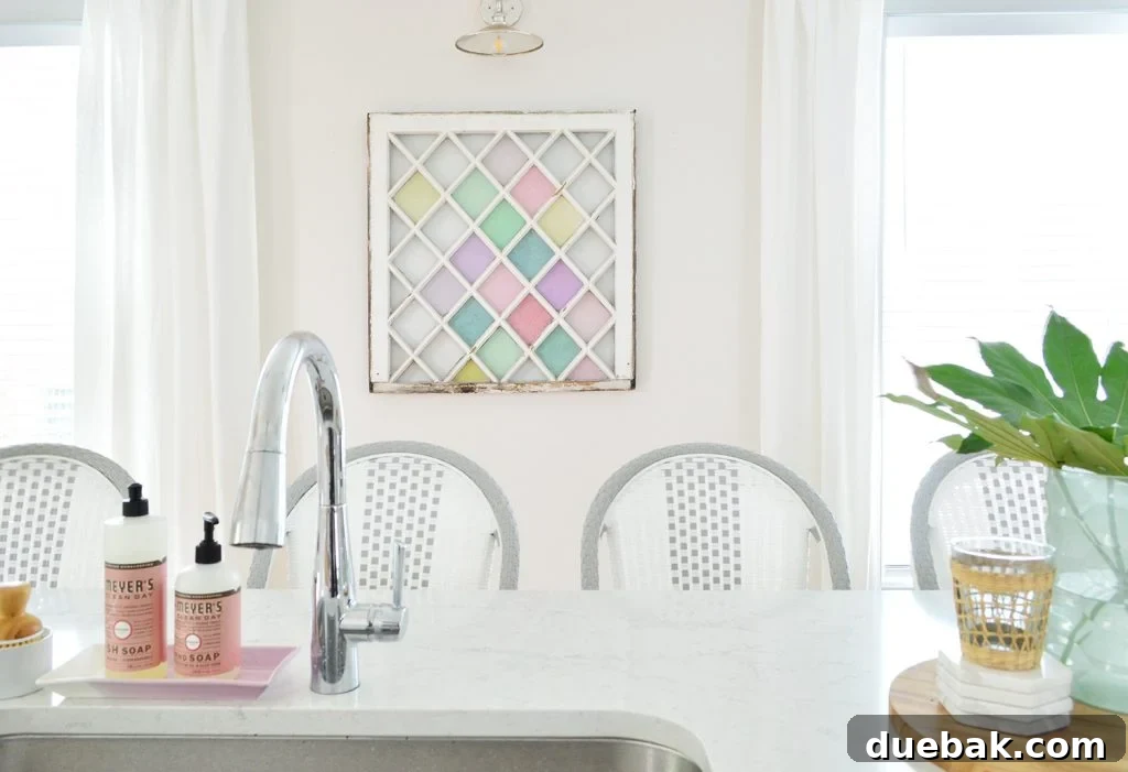 Color DIY Stained Glass Window Hanging Beyond Beach House Kitchen Island