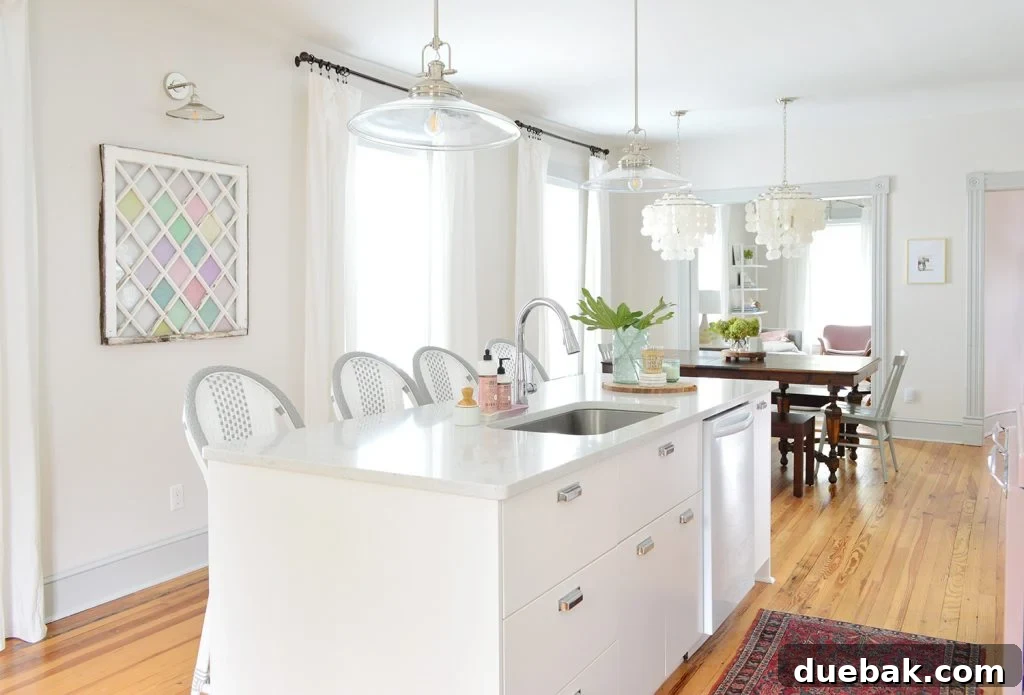 DIY Stained Glass Window Using Tissue Paper In Beach House Casual Kitchen
