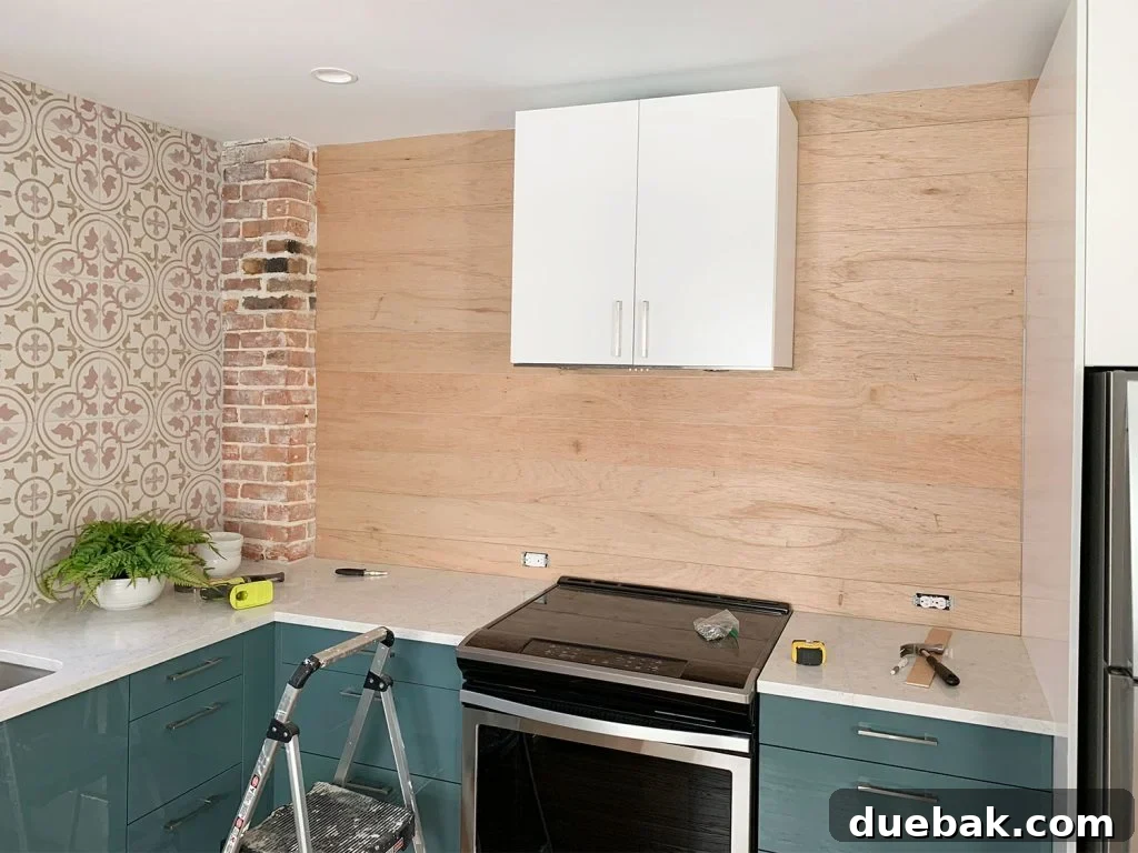 Shiplap Paneling Complete In Blue Duplex Kitchen
