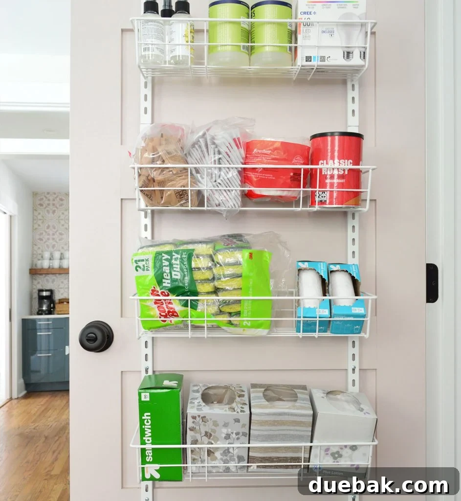 Duplex Owners Closet Back of Door Organization