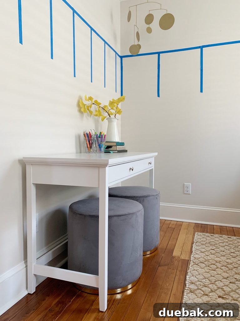 4 Smart Decor Hacks for an Effortless Home Transformation 14 Midpoint progress shot of the multi-functional bedroom with new desk and stools