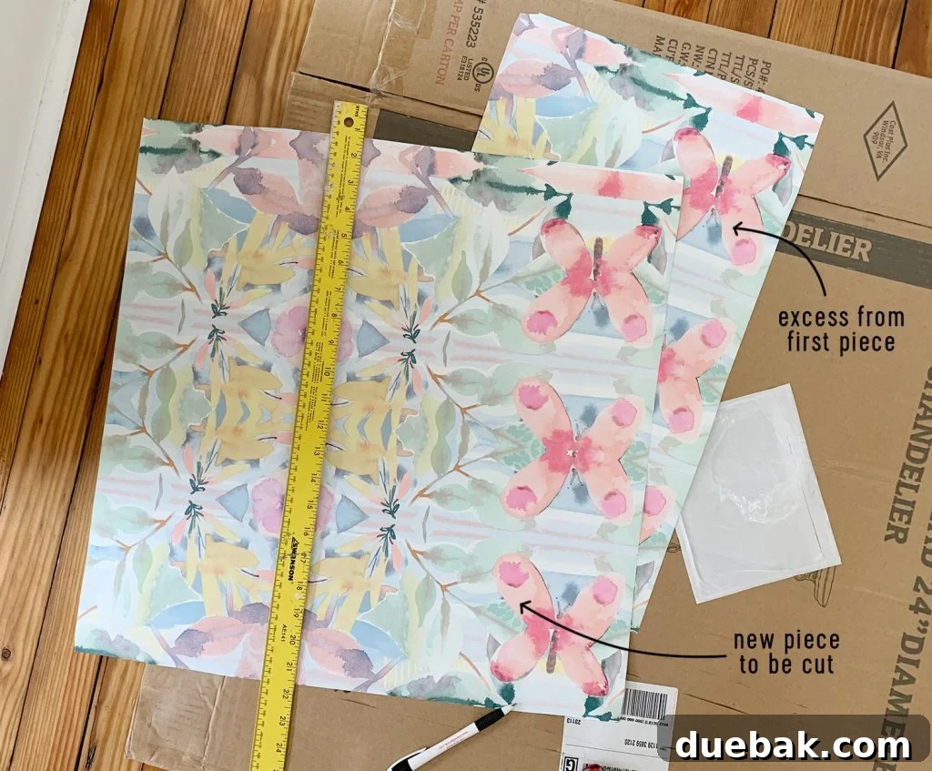 Effortlessly Install Peel and Stick Wallpaper 15 Measuring Wallpaper For Corner Using Scrap Piece