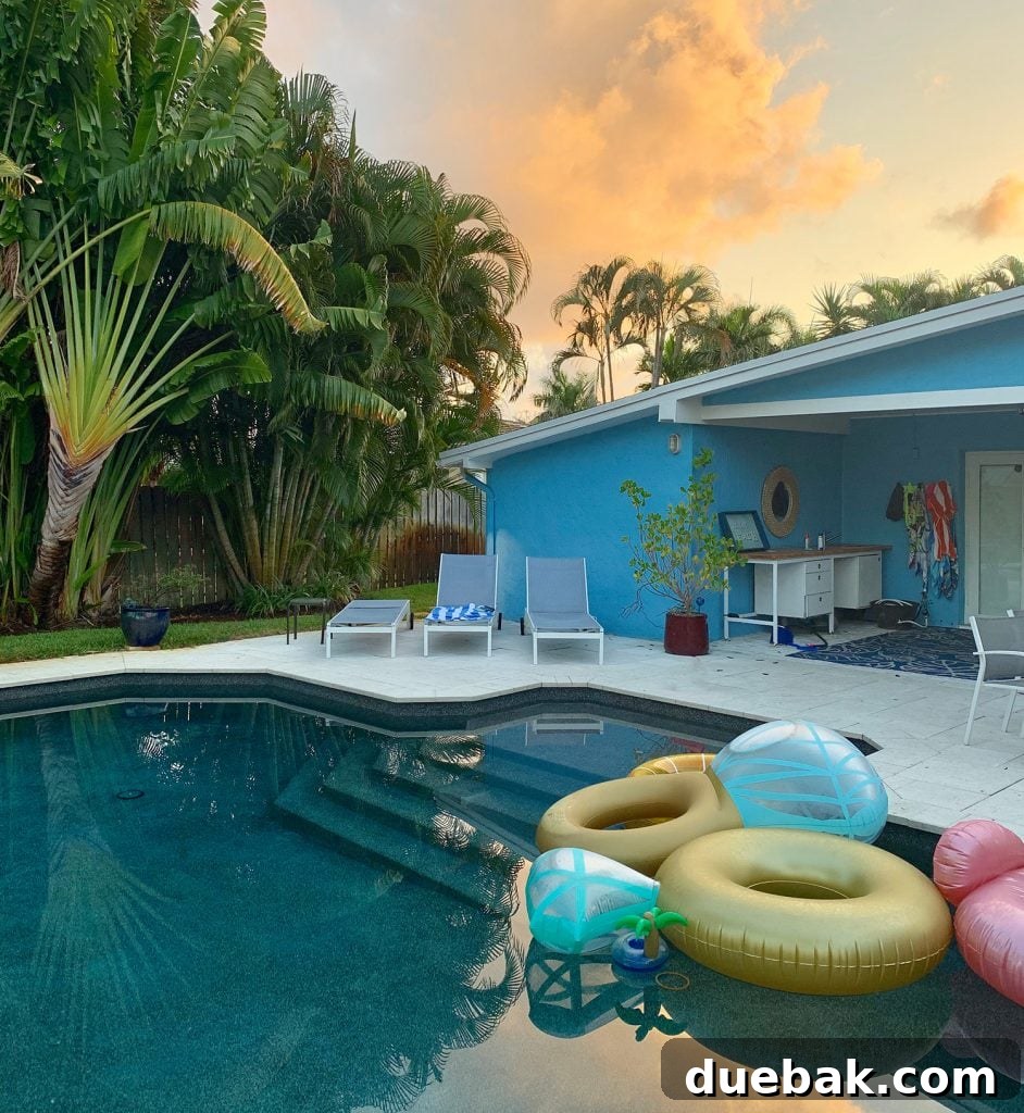 Beautiful outdoor space of a vacation rental, featuring a comfortable seating area