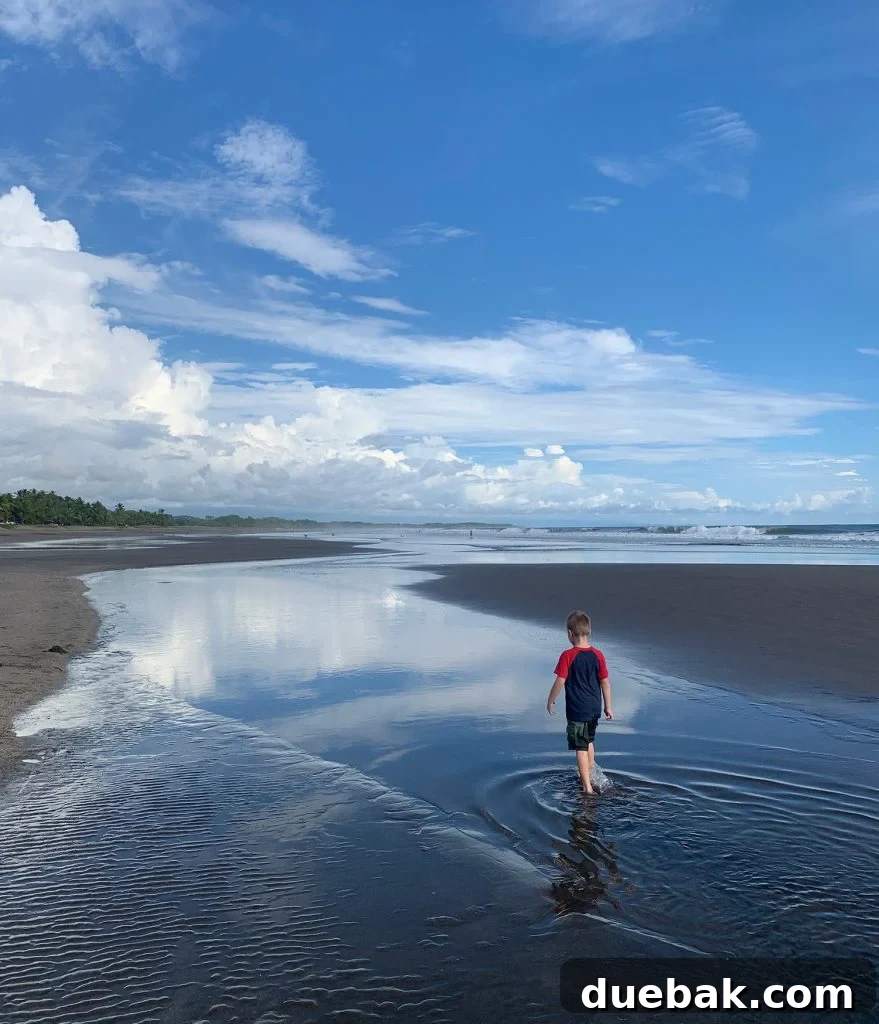 Wild Wonders: Costa Rica Family Fun 16 Young Boy Playing In Tide Pool at Esterillos Oeste Beach In Costa Rica