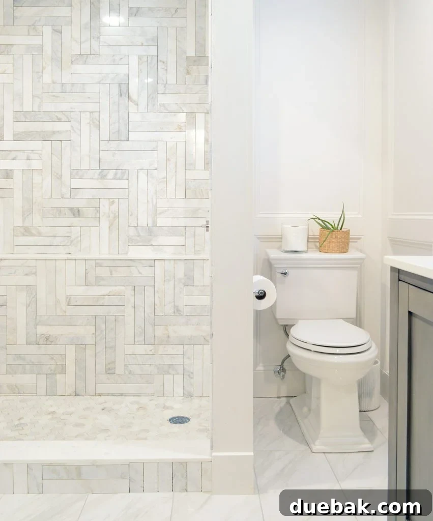 Elevate Your Walls with Decorative Molding 15 Master Bathroom Update with Toilet and Decorative Wall Molding Accent