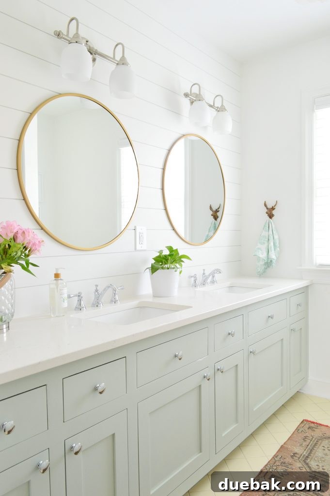 Bathroom Vanity with New Custom Cabinetry and Hardware