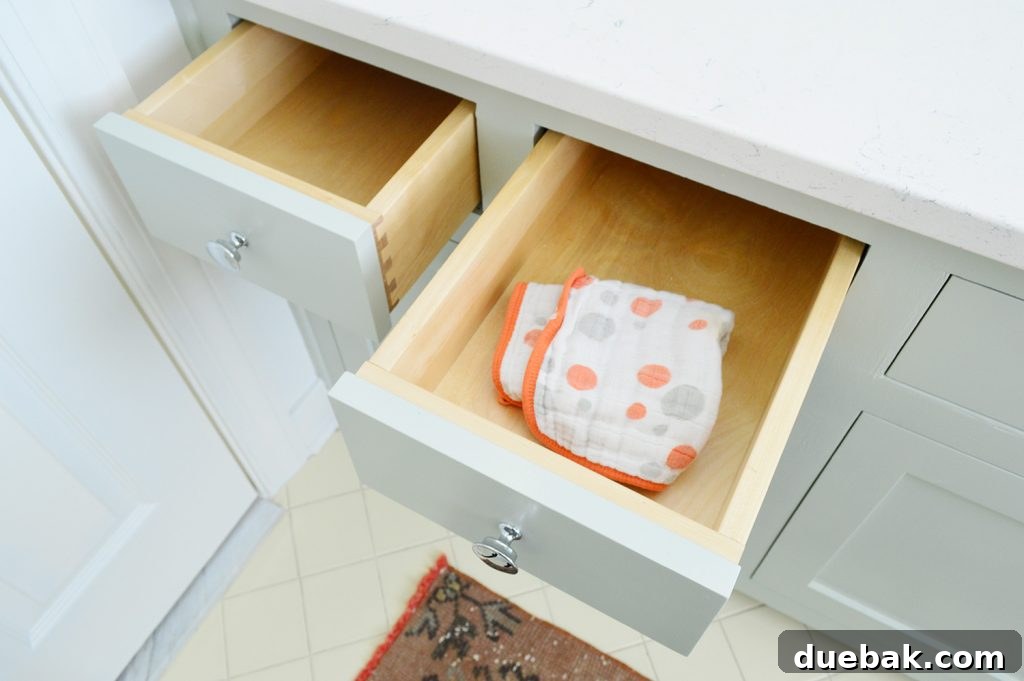New Vanity Cabinetry and Paint Color in Kids Bathroom