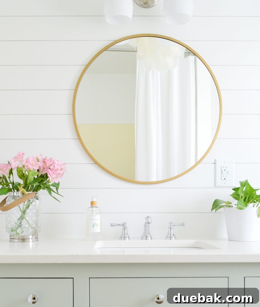 Shiplap Backsplash Installation in Bathroom