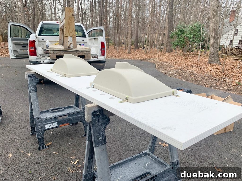 New Quartz Countertop and Square Sinks Installation