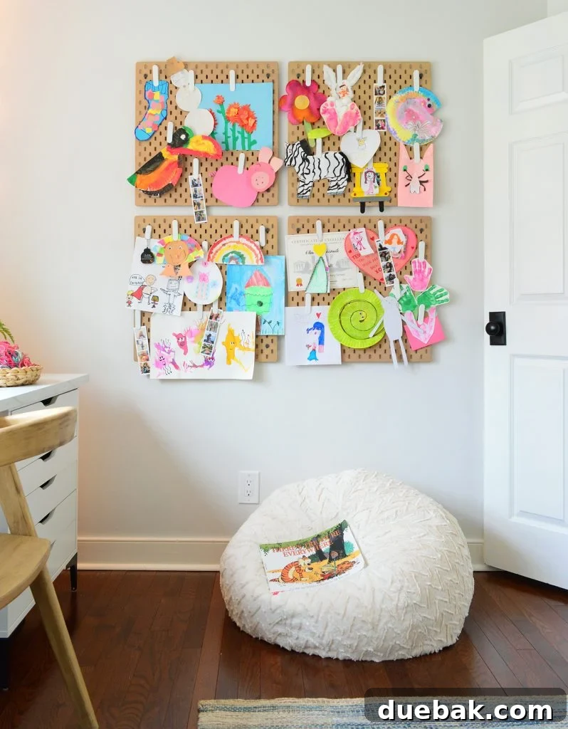 Ikea Skadis Pegboard Organizers For Displaying Kids Artwork