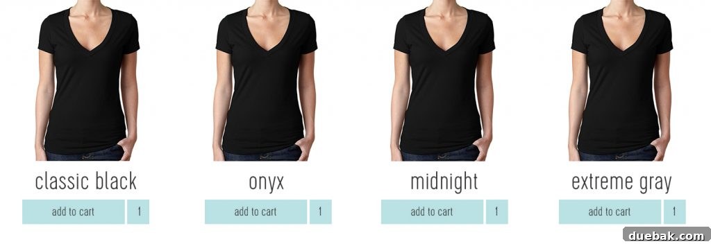 A black t-shirt design, possibly 'Classic Black' or 'Midnight'.
