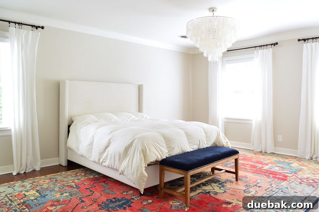 Empty primary bedroom, showcasing the spaciousness after furniture removal in the Richmond home, ready for its next owners.