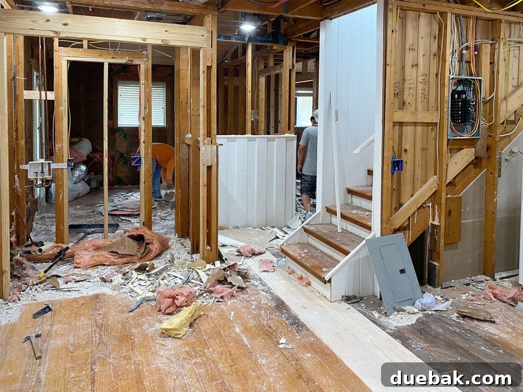 Laundry closet demo and framing