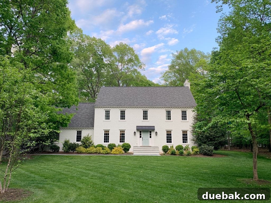Richmond house backyard at sunset with landscape lighting