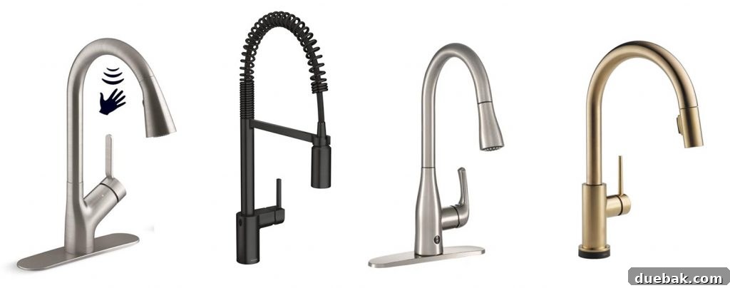 The Seer at Our Doorstep 4 A curated selection of modern touchless kitchen faucets, highlighting various sleek designs and advanced hygienic functionalities available in contemporary homes.