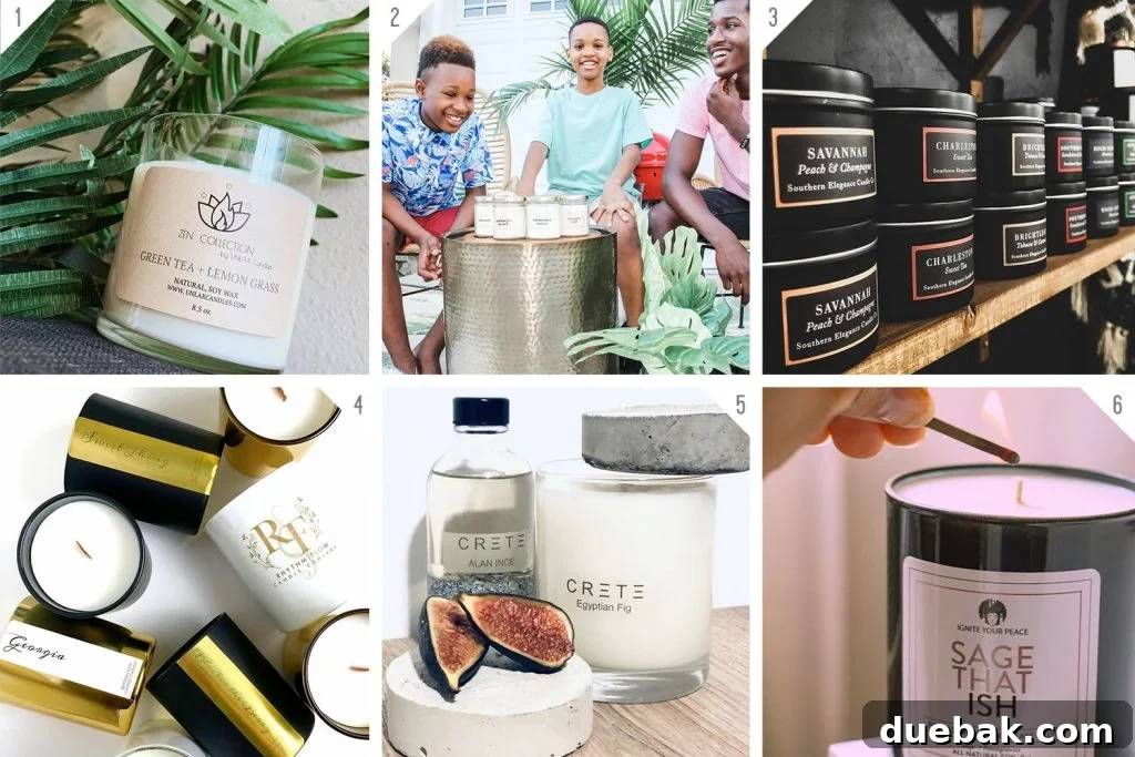 Numbered Grid of Black Owned Candle Businesses