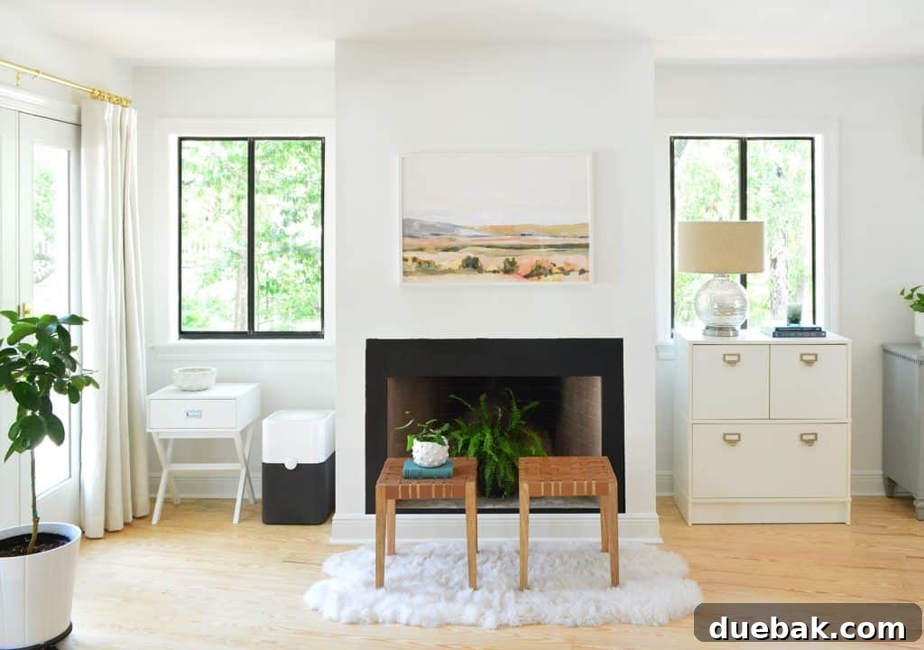 Bedroom Refresh: What's New and What's Next 17 Bedroom Fireplace After Moving In With Random Objects On Either Side including an Ikea cabinet and air purifier