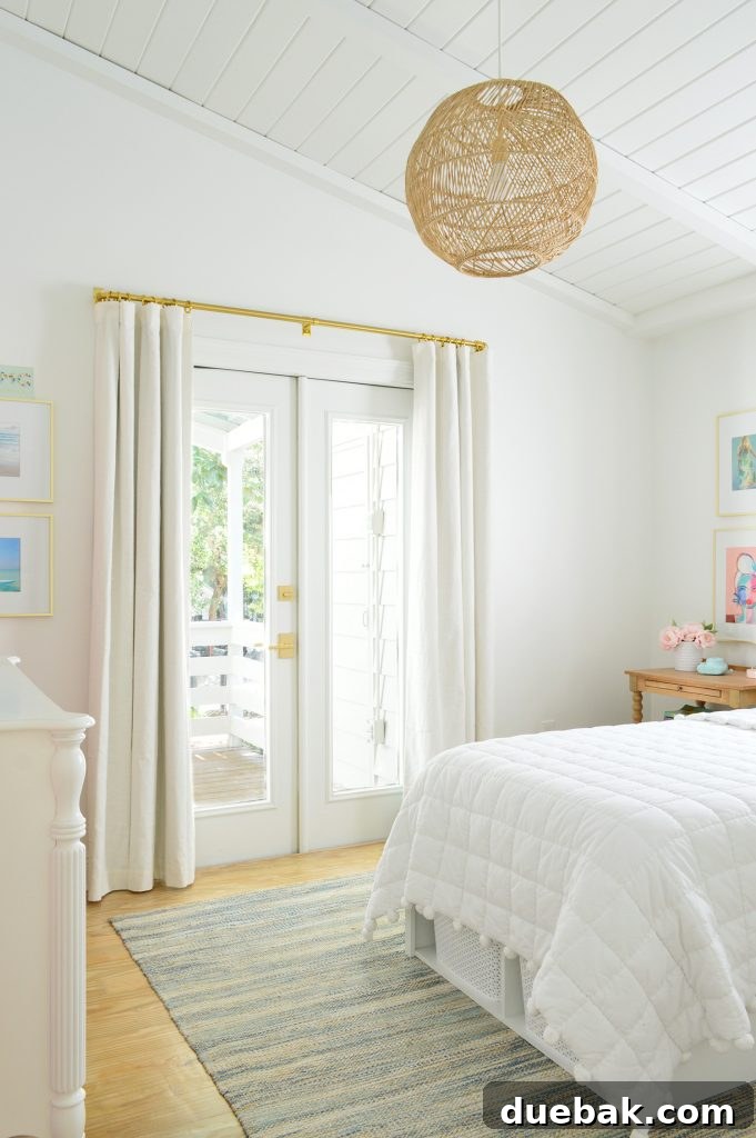 Craft Your Own Channel Tufted Headboard 7 The exterior door in the daughter's room, showing its current state with enhanced security measures.