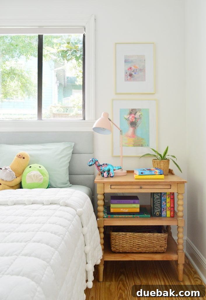 Craft Your Own Channel Tufted Headboard 10 The bed with the newly installed channel tufted headboard, showcasing the cohesive look.