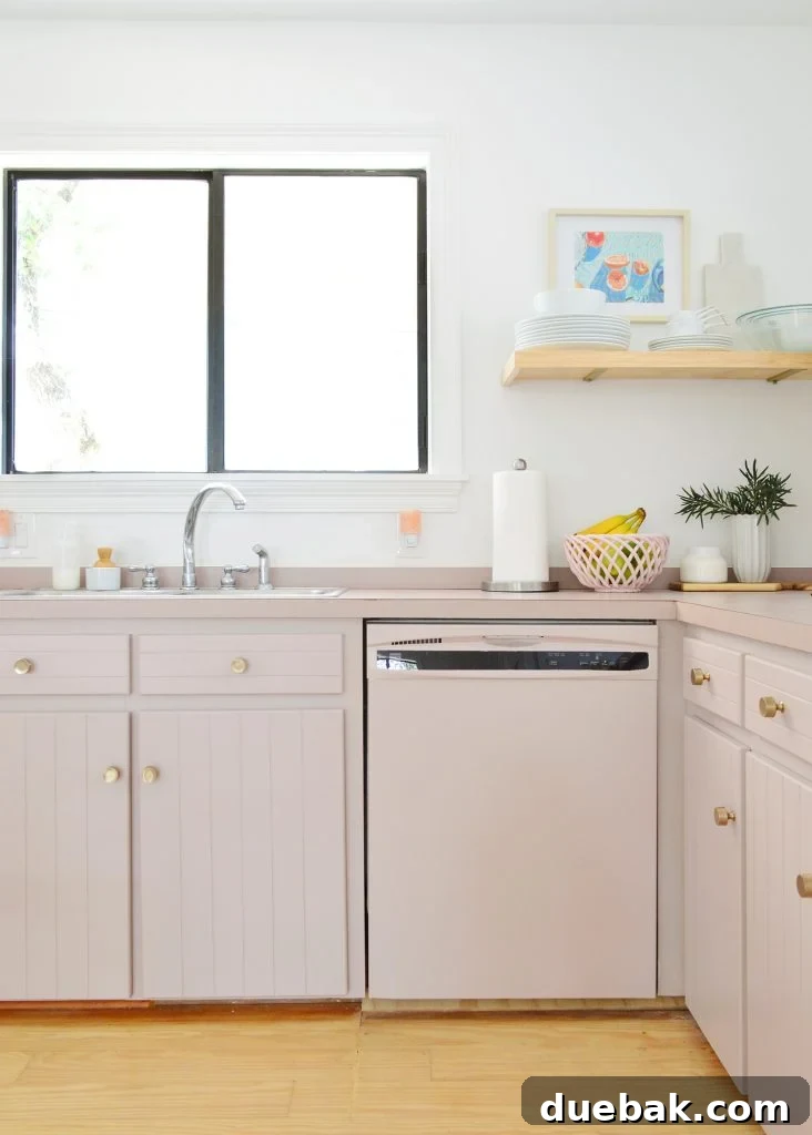 Floating shelves with plates and glass mixing bowls