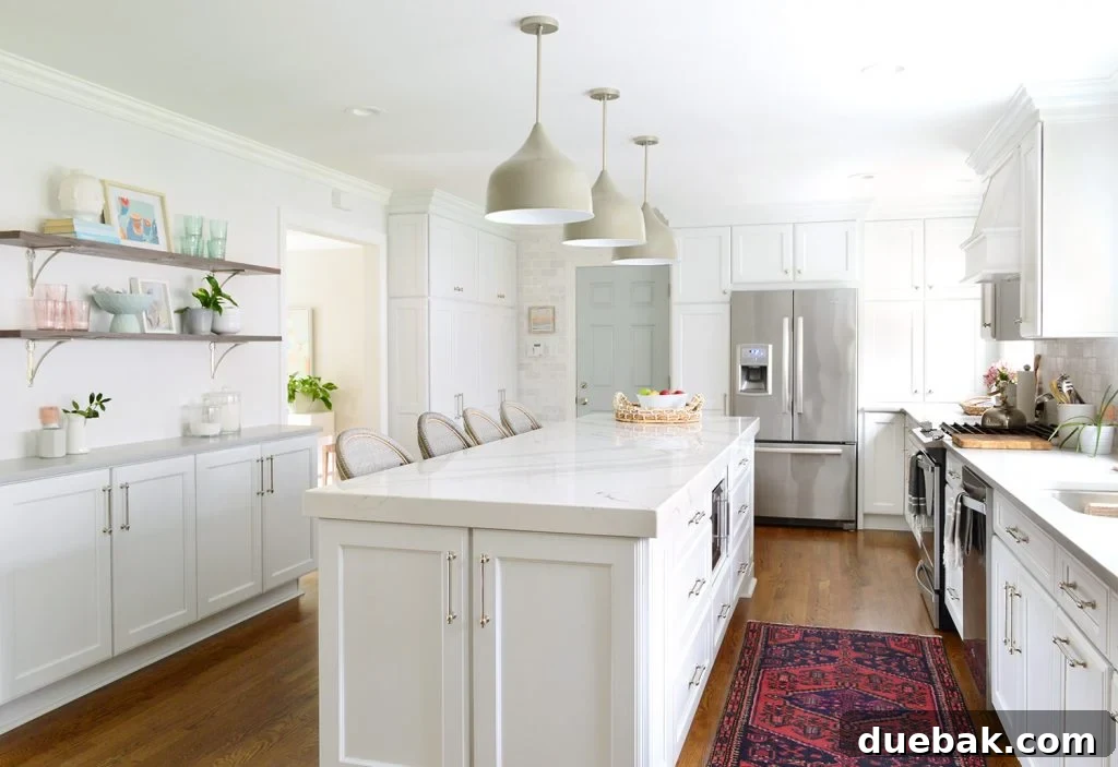 Spacious kitchen with large island and ample cabinetry