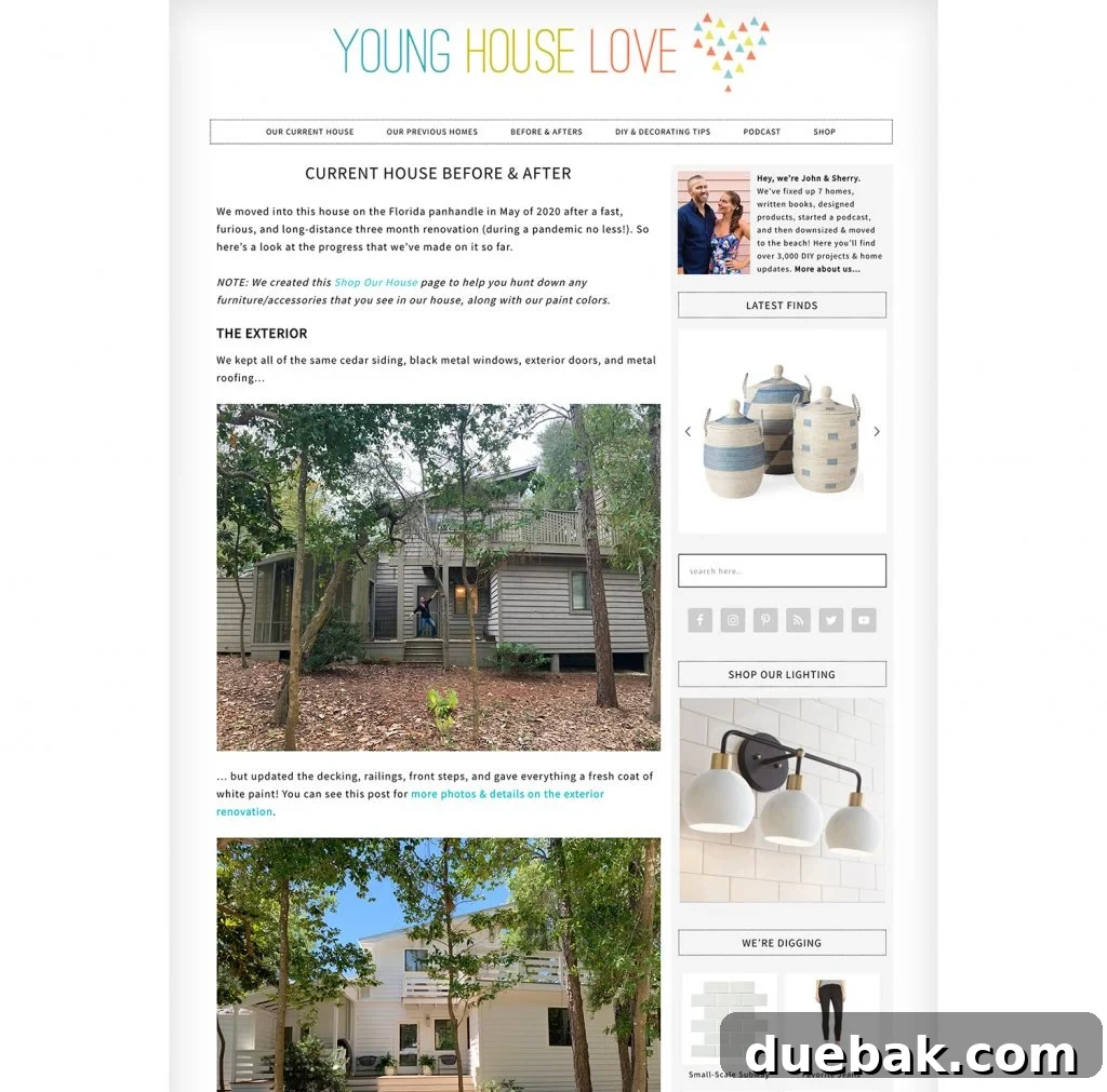 Before and After transformation of a Florida house.