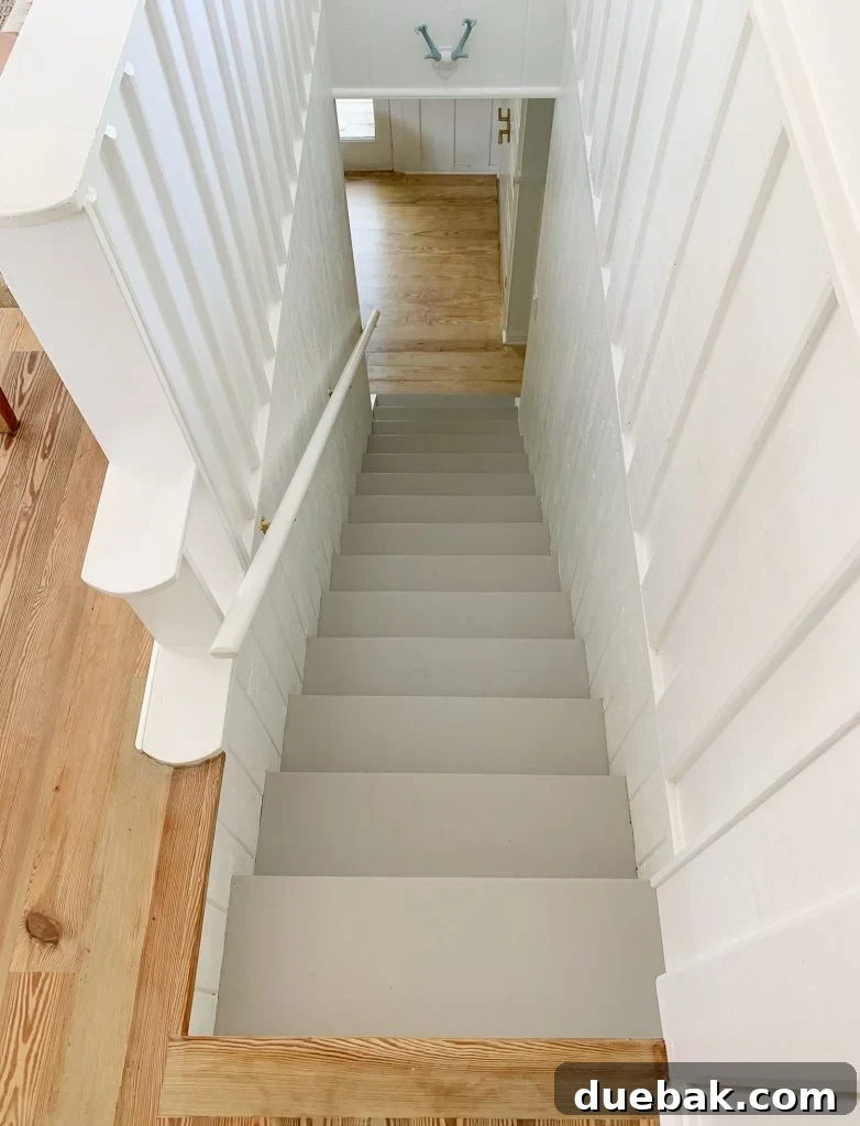 Step Up Your Style: Sisal Stair Runners 8 View Of Gray Painted Stair Treads From Above